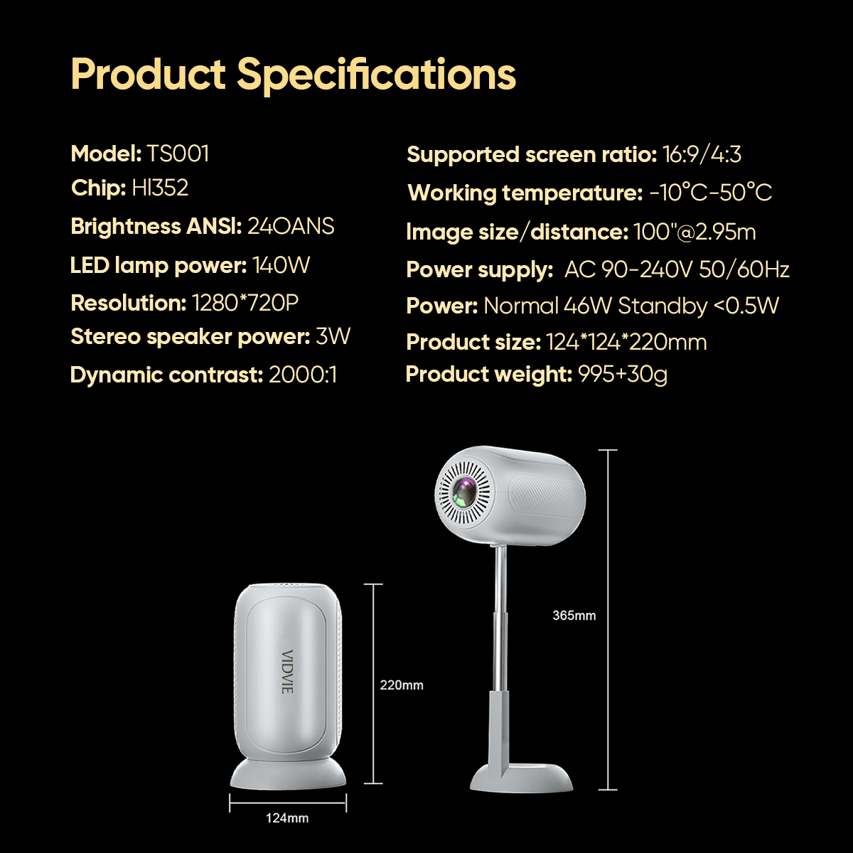 Vidvie TS001 Ağıllı HD Proyektor - Image 17